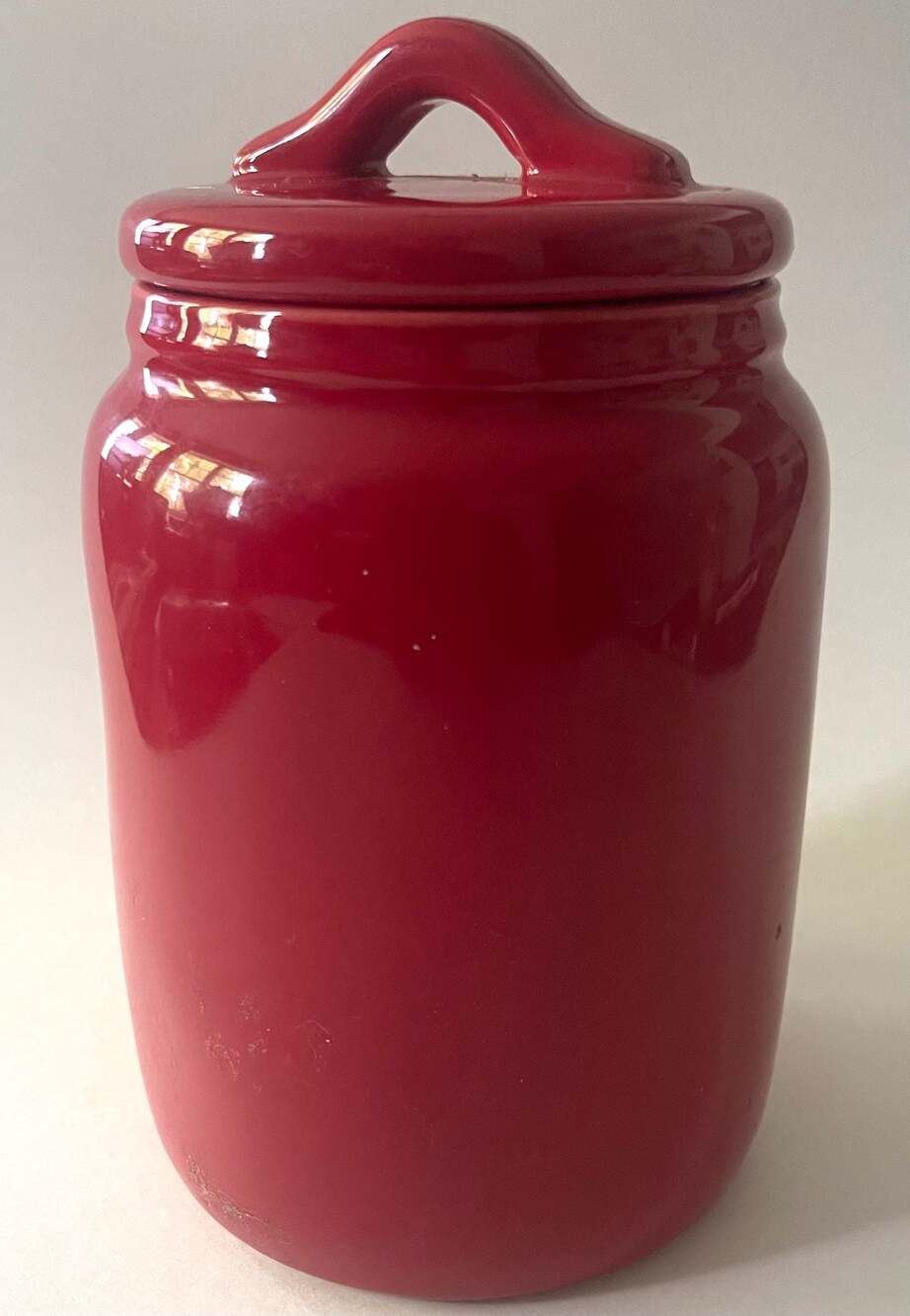 Rae Dunn Artisan Collection by Magenta Baby COCOA Red Ceramic Canister - Picture 2 of 4